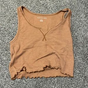 aerie brown cropped tanktop